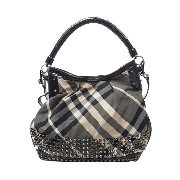 Burberry Handbags - Burberry Nylon Check Studded Hobo #249691B28B